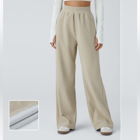 HALARA Pants - Halara High Waisted Side Pocket Straight Leg Mop Corduroy Casual Pants